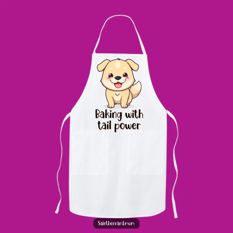 Funny Happy Dog Apron: Wagging Tail Kitchen Humor for the Joyful Cook