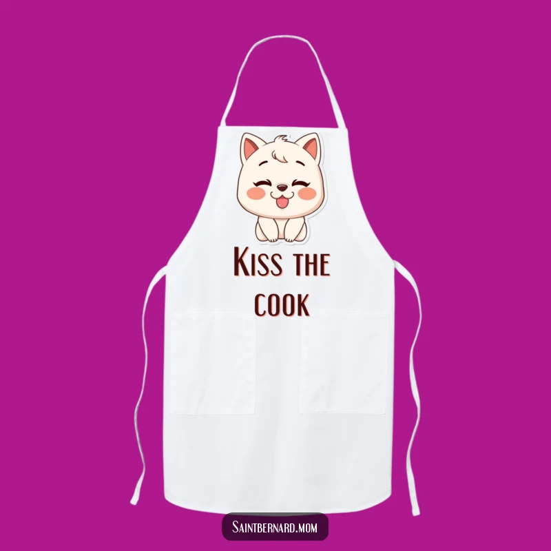 Funny Slobbery Kiss Character Apron: Chef Grin Kitchen Wear, Practical Funny Gift