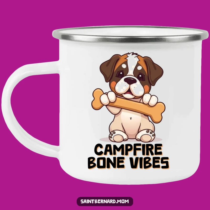 Campfire Companion Funny Saint Bernard Puppy Bone Mug - Dog Gift