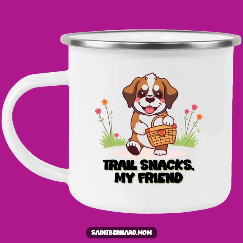 Durable Funny Saint Bernard Picnic Camping Mug - Dog Adventure Gift