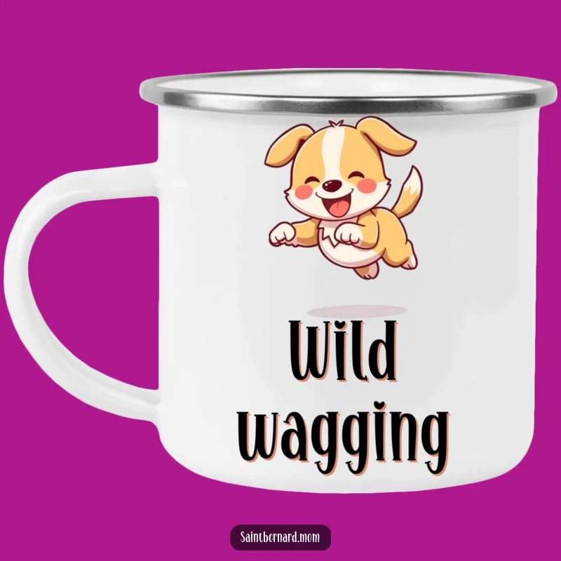 Funny Bounding Doggo Camping Mug: Outdoor High Tail Cup Funny Gift