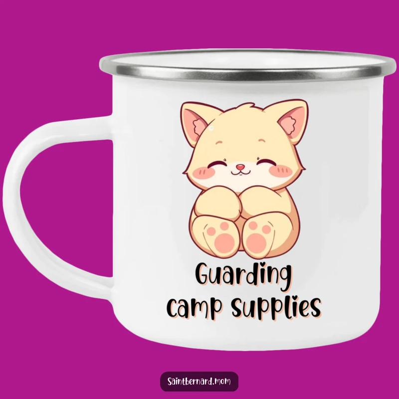 Funny Protective Paws Character Camping Mug: Durable Guardian Cup, Outdoor Funny Gift
