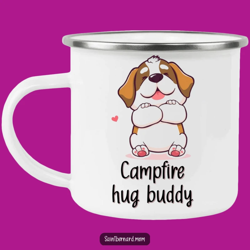 Funny Saint Bernard Hug Camping Mug: Warm Hugs on Your Adventures!