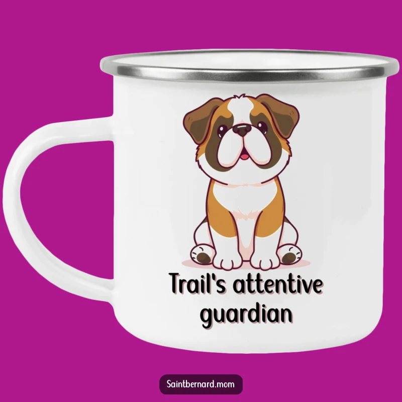 Funny Kawaii Saint Bernard Camping Mug: Attentive Companion Outdoors