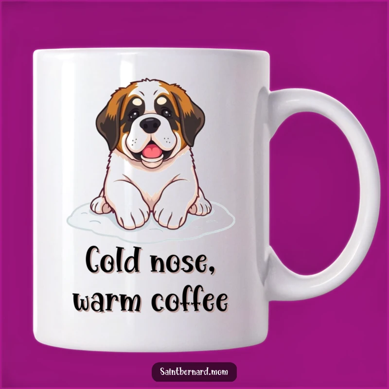 Funny Saint Bernard Snow Paws Mug: Cozy Winter Dog Lover Gift!