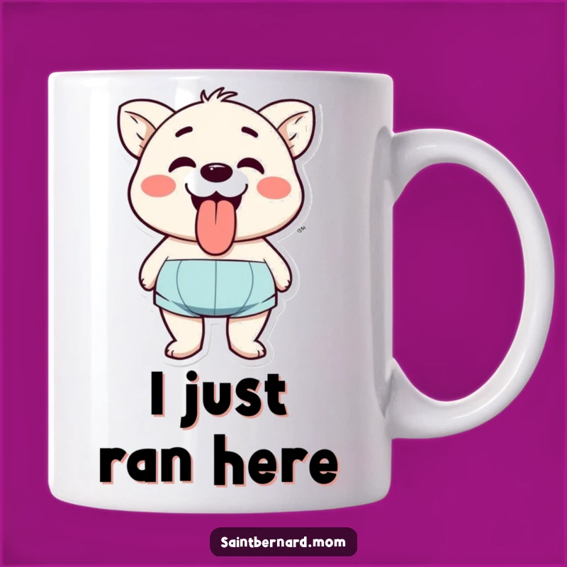 Funny Happy Panting Character Mug: Tongue Out Joyful Gift for Dog Lovers