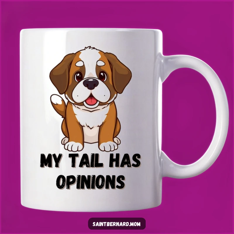 Funny Kawaii Saint Bernard Mug - Adorable Wagging Tail Gift for Dog Lovers