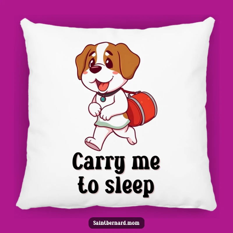 Funny Saint Bernard Lady Pillow: Soft Barrel Buddy, Cozy Dog Gift