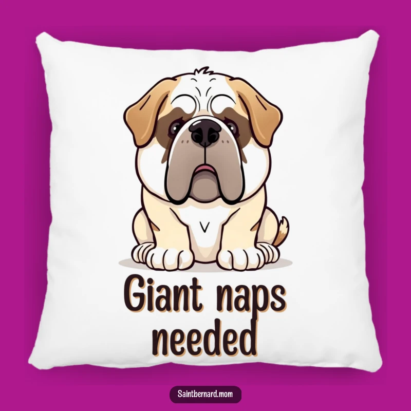 Cozy Funny Gentle Giant Saint Bernard Pillow: Soft Hugs & Dog Love!