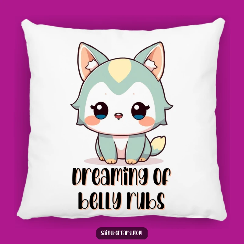 Funny Accent Pillow: Alert Wagging Dog Character, Perfect Comfy Gift