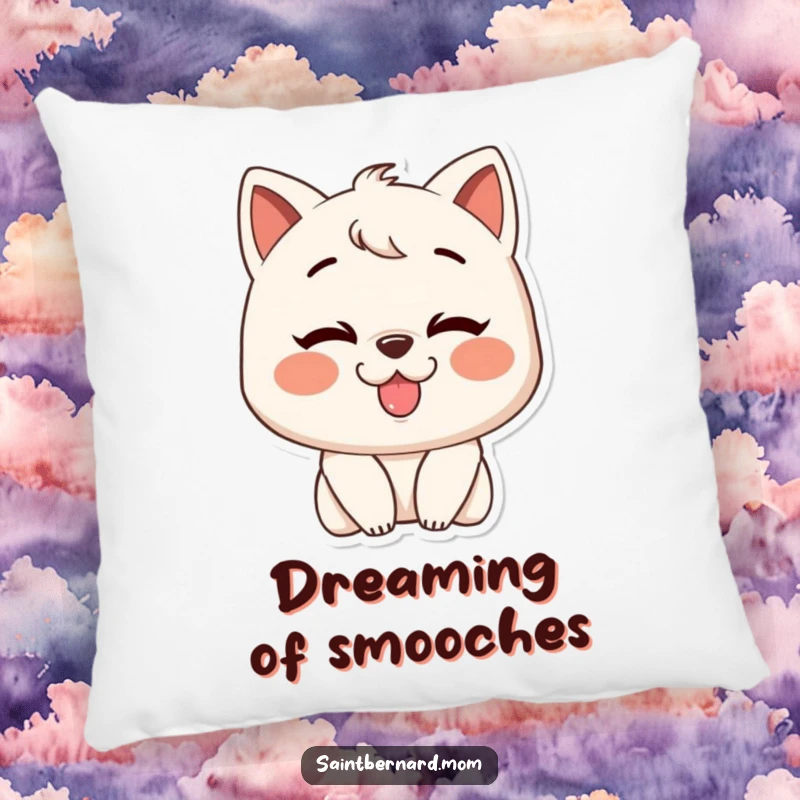 Funny pillow with a plush character’s massive grin, ready to deliver a slobbery kiss, offering a cozy symbol of pure affection.