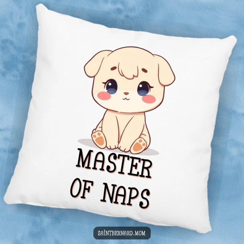 Funny pillow featuring a character sitting patiently with a sweet, calm demeanor, offering cozy comfort and serene appeal.