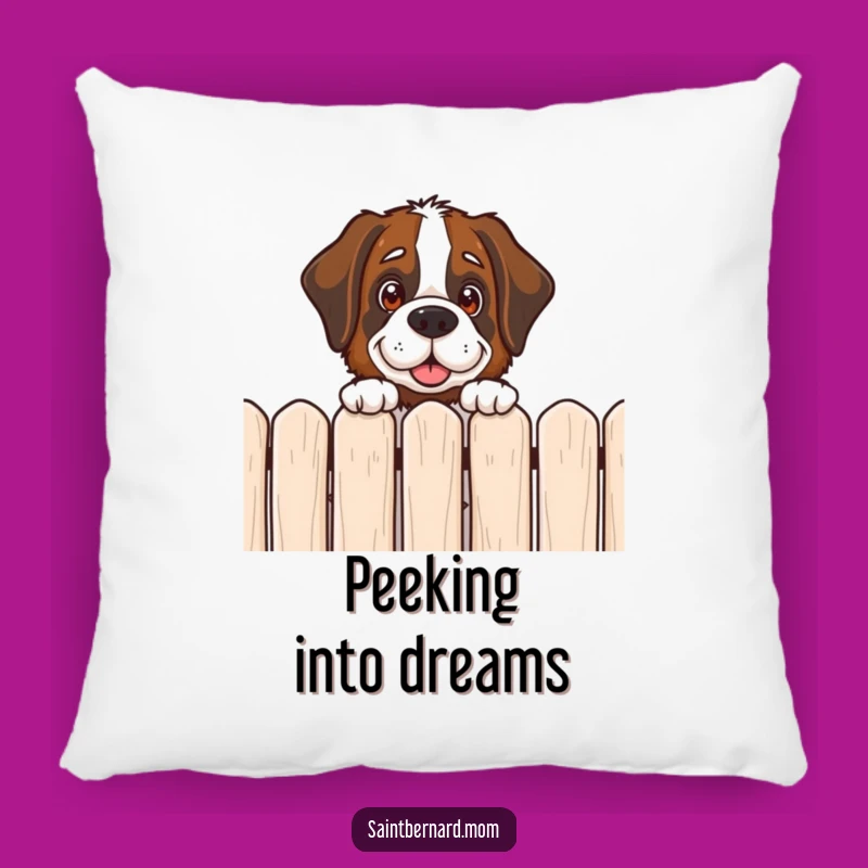 Funny Saint Bernard Peek Pillow - Cozy Comfort with a Gentle Giant!