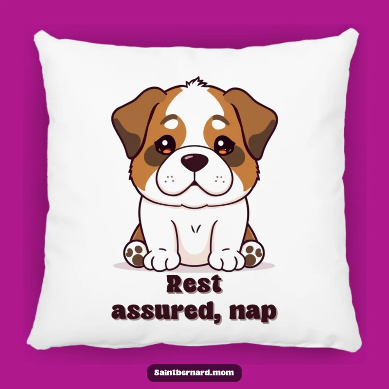 Cozy Funny Calm Saint Bernard Pillow: Soft Comfort & Reassuring Style!