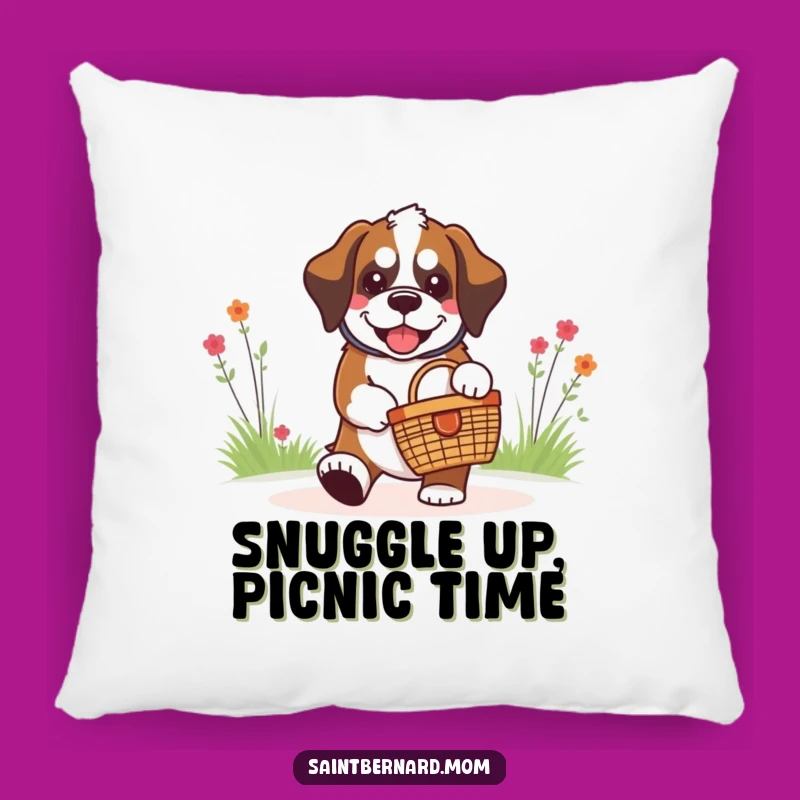 Comforting Funny Saint Bernard Picnic Pillow - Cozy Dog Accent Gift