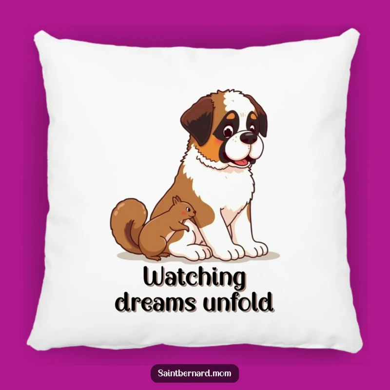 Funny Kawaii Saint Bernard Dog Pillow: Patient Watcher Comfort Gift!