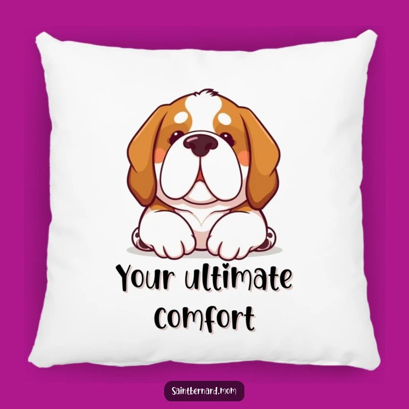 Funny Kawaii Saint Bernard Dog Pillow: Comfort Nuzzle Hug Gift!