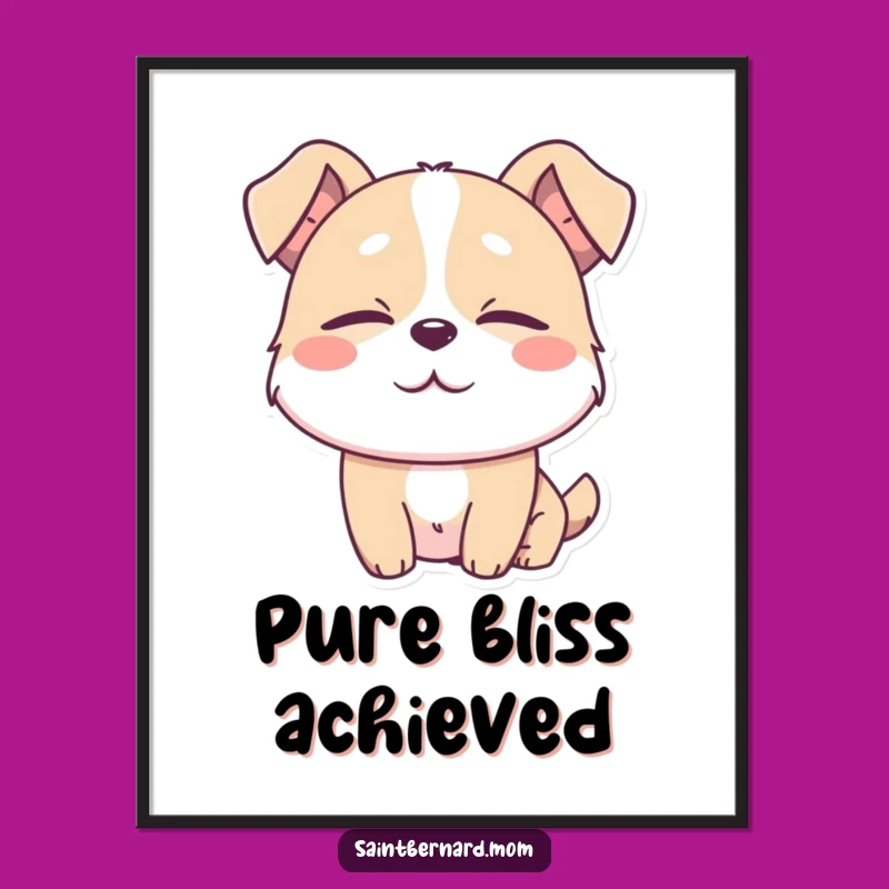 Funny Content Doggo Digital Art: Peaceful Eyes Printable Funny Gift