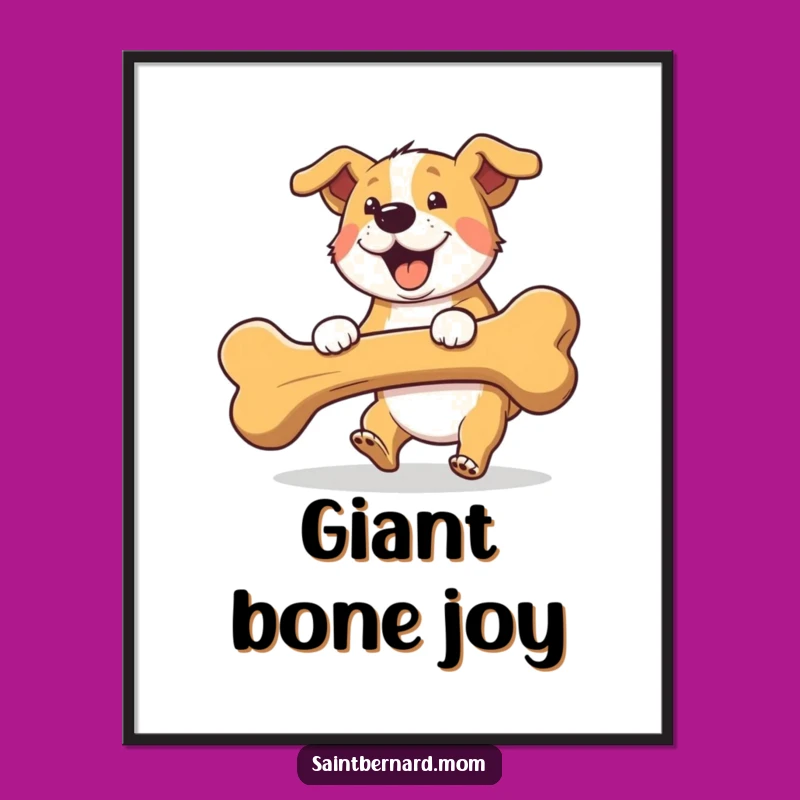 Funny Fetching Dog Digital Art: Instant Energetic Decor, Perfect Humorous Gift Download