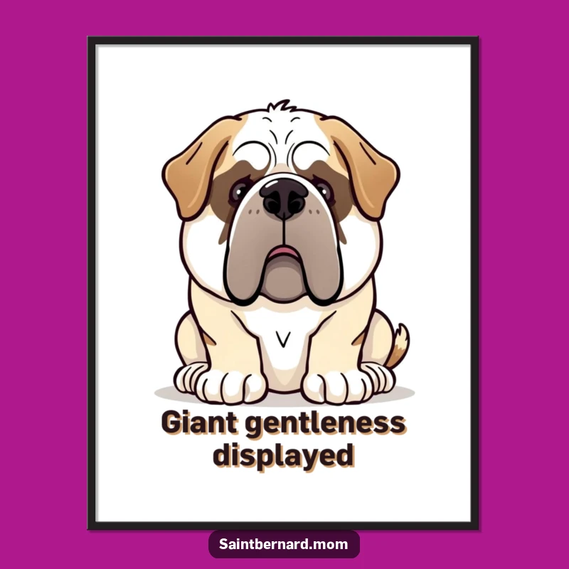 Funny Gentle Giant Saint Bernard Digital Art: Instant Heartwarming Decor!