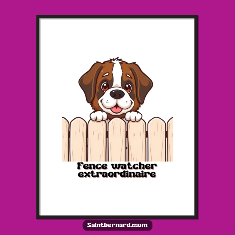 Funny Saint Bernard Peek Digital Art - Instant Charm for Your Walls!