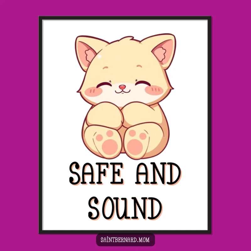 Funny Protective Paws Character Digital Art: Instant Guardian Download, Printable Funny Gift