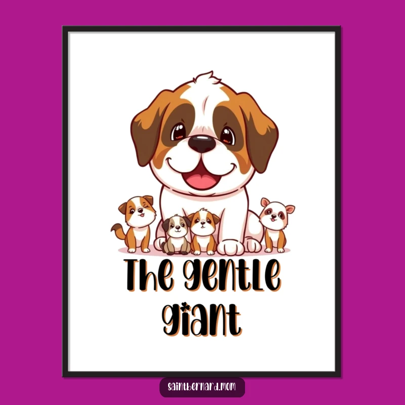Funny Saint Bernard Protector Digital Art - Instant Gentle Decor!