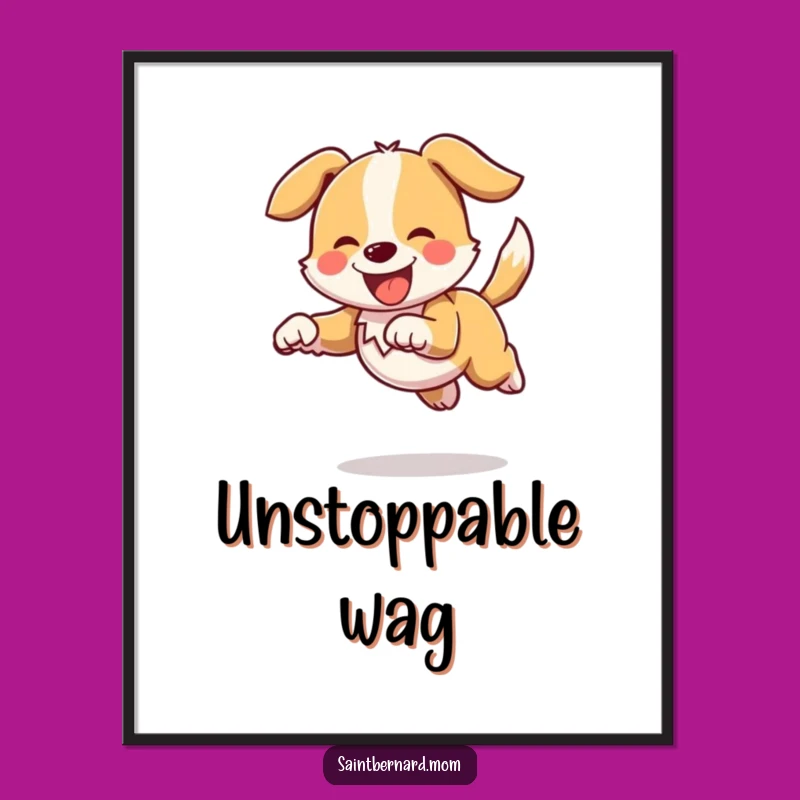 Funny Bounding Doggo Digital Art: High Tail Printable Funny Gift