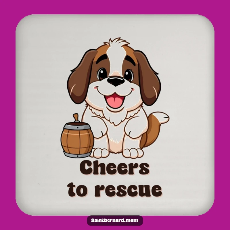 Funny Saint Bernard Coaster Set: Friendly Saint Bernard Protection - Chic Funny Gift!