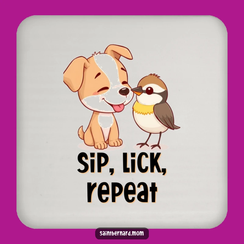 Funny Gentle Dog Lick Coasters: Protect Surfaces with Sweet Humor