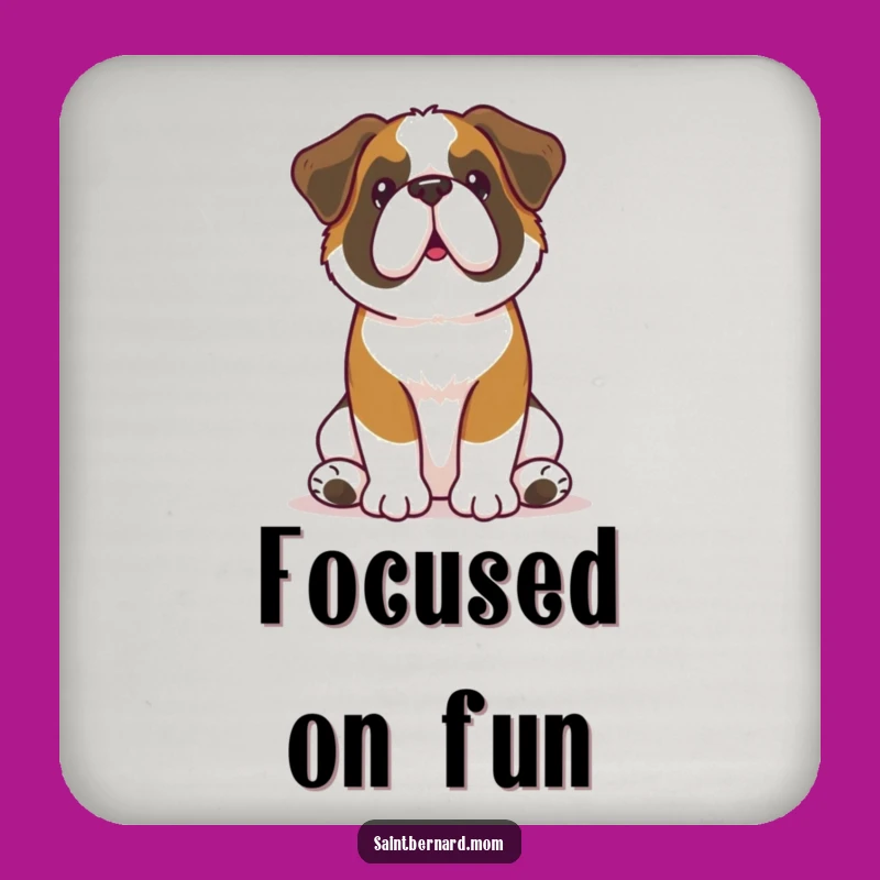 Funny Kawaii Saint Bernard Coaster: Attentive Protection for Your Table