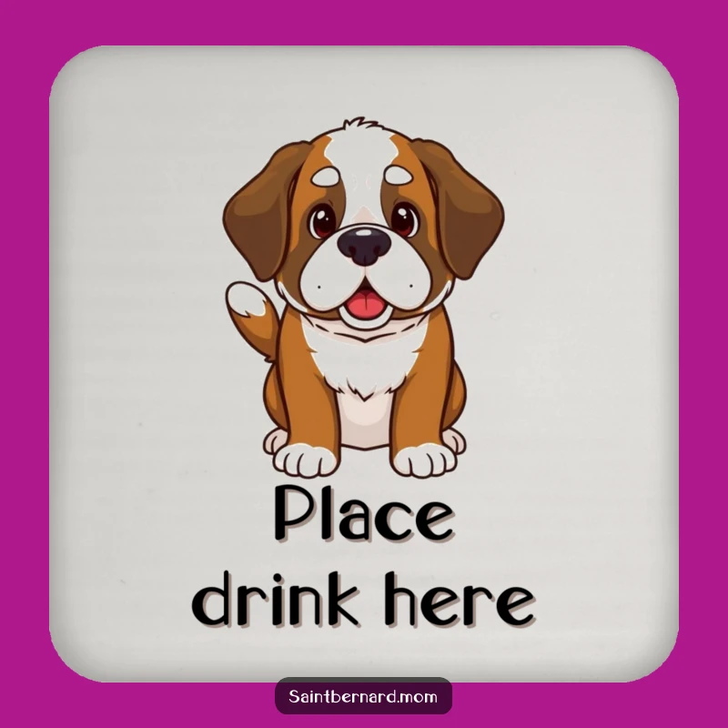 Funny Kawaii Saint Bernard Coasters - Cute Wagging Tail Drink Set Gift