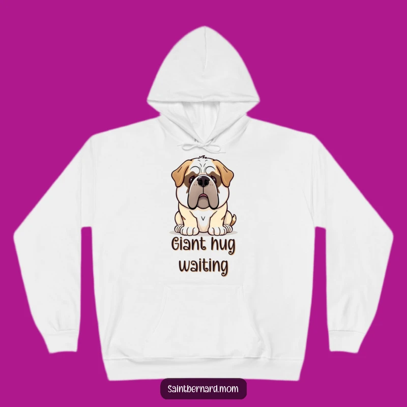 Cozy Funny Gentle Giant Saint Bernard Hoodie: Huggable Warmth & Dog Love!