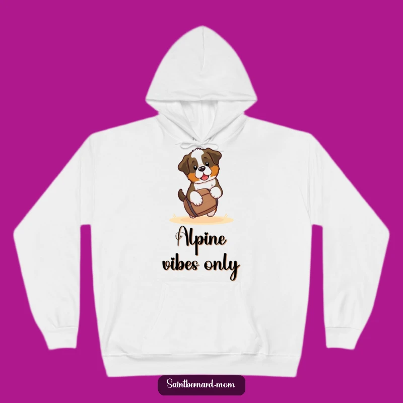 Cozy Funny Saint Bernard Puppy Hoodie - Kawaii Dog Barrel Comfort