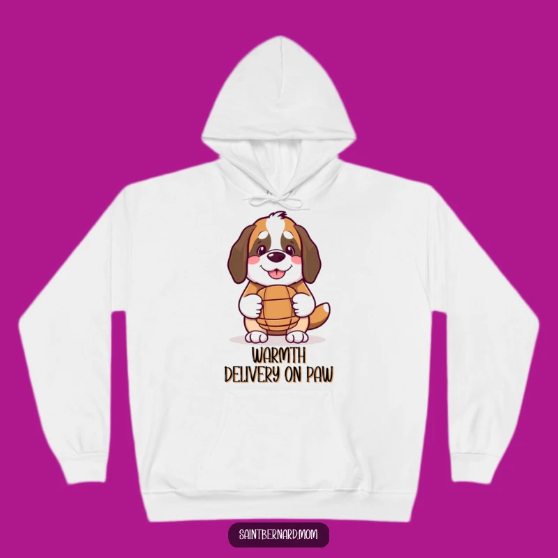 Funny Kawaii Saint Bernard Hoodie: Cozy Smile, Barrel Warmth Gift for Him/Her