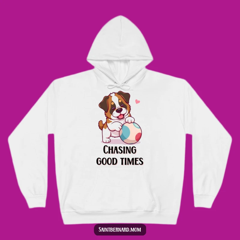 Funny Saint Bernard Lady Hoodie: Cozy Playtime, Perfect Comfort Gift