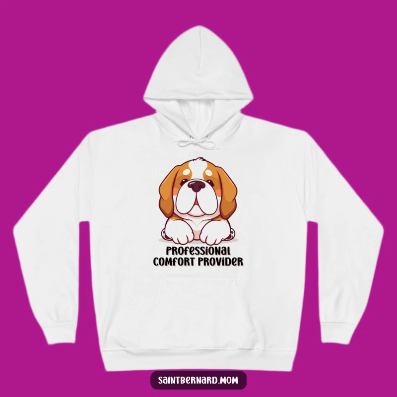 Funny Kawaii Saint Bernard Dog Hoodie: Comfort Nuzzle Warmth Gift!
