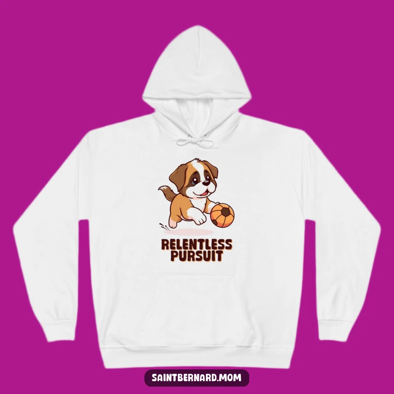 Cozy Funny Kawaii Saint Bernard Hoodie: Determined Playtime Comfort