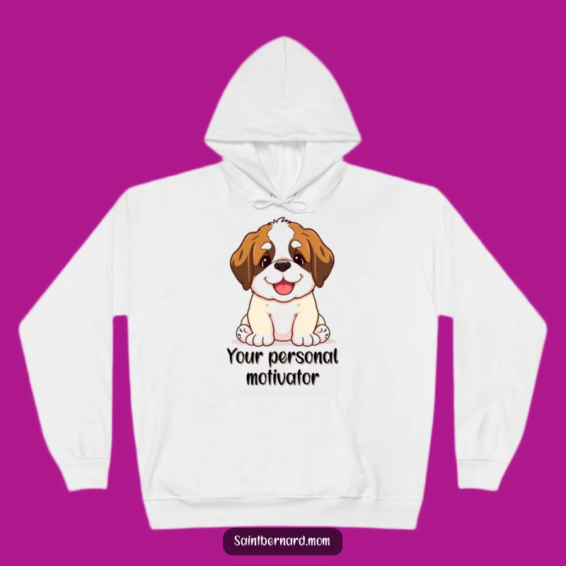 Warm & Cozy Funny Saint Bernard Puppy Nudge Hoodie - Dog Lover Gift