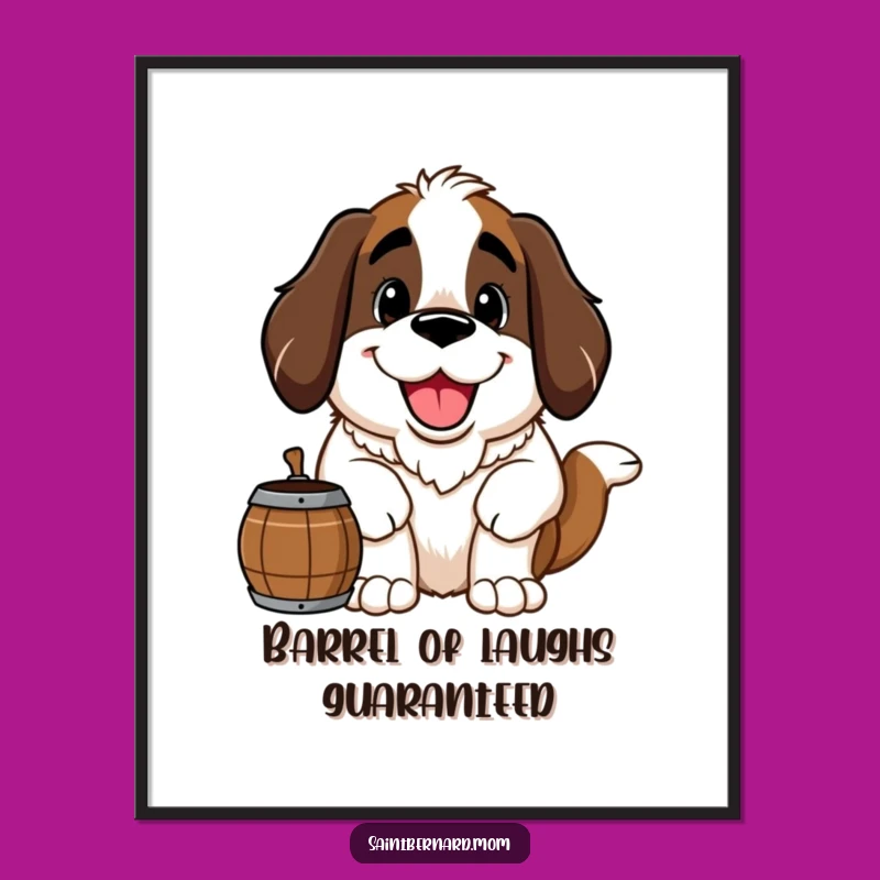 Free Printable Saint Bernard Wall Art: Funny Dog Art Downloadable Decor