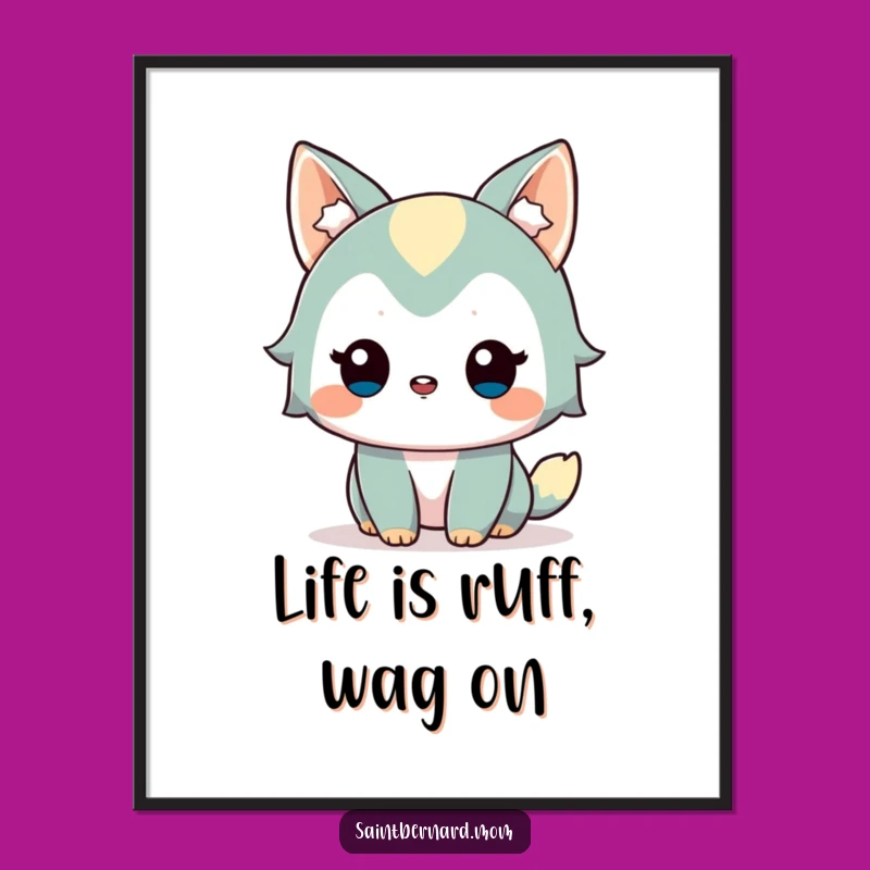 Free Printable Wall Art: Alert & Friendly Dog - Funny Downloadable Decor