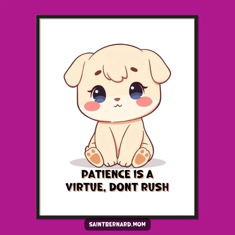 Funny Free Printable Wall Art: Calm Character Sitting, Downloadable Serene Decor