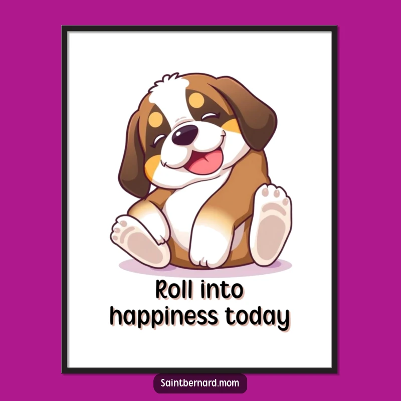 Funny Free Printable Wall Art: Saint Bernard Puppy Belly Rubs - Downloadable Decor