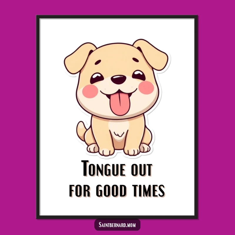 Free Printable Wall Art: Happy Panting Dog, Humorous Downloadable Art for Dog Lovers!