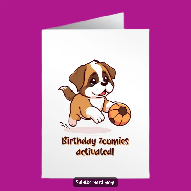 Free Printable Kawaii St Bernard Birthday Card: Determined Chase Downloadable Gift