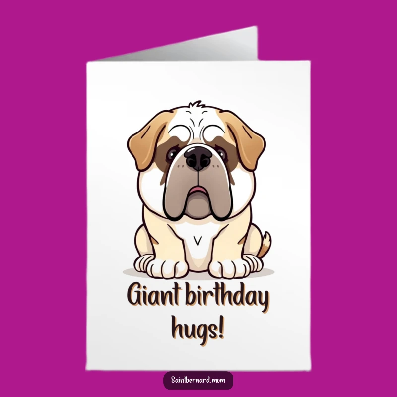 Free Printable Birthday Card: Gentle Giant Saint Bernard - Downloadable Kind Dog Greeting