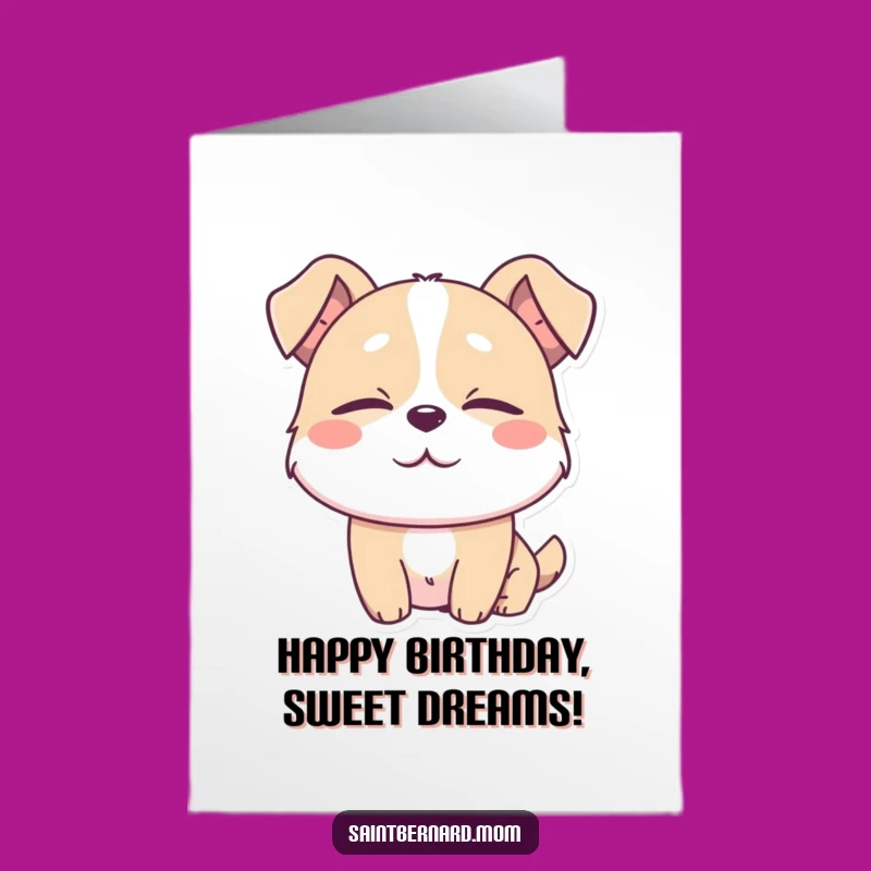 Free Printable Dog Birthday Card: Contented Pup, Downloadable Gift for Relaxed Celebrations!