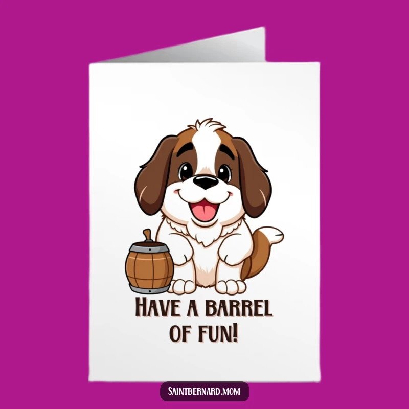 Free Printable Saint Bernard Birthday Card: Funny Dog Art Downloadable