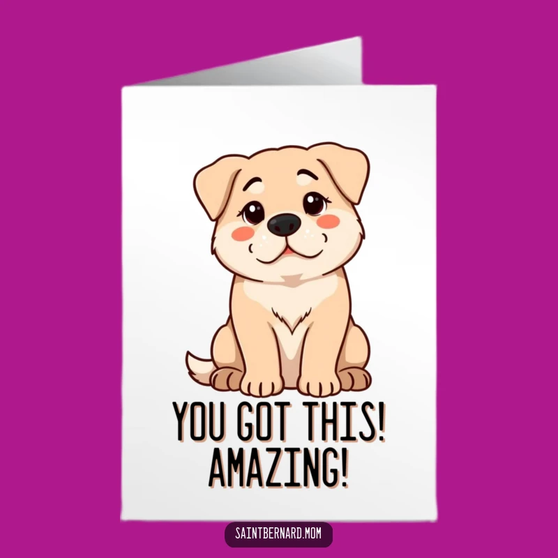 Free Printable Congrats Card: Calm Protective Dog, Watchful Celebration Downloadable