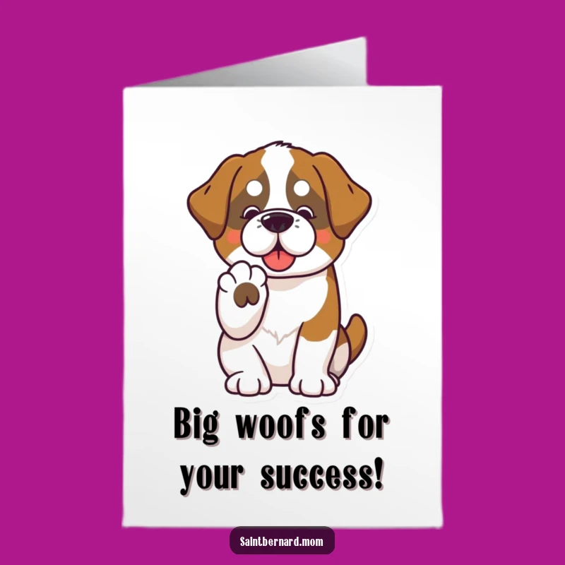 Free Printable Congrats Card: Kawaii Saint Bernard Paw of Friendship